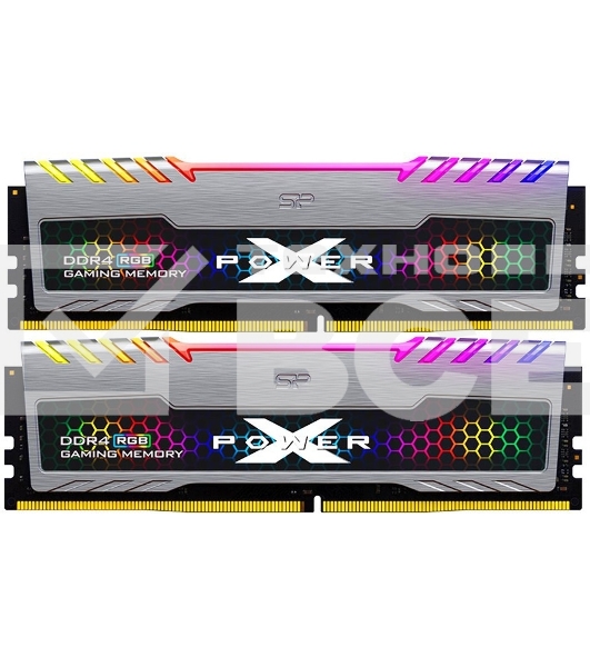 Оперативная память Silicon Power Xpower Turbine, DDR4, 32GB (2x16 GB), 3600 MHz, CL18, радиатор, RGB, серый, чёрный