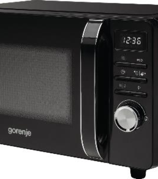 Микроволновая печь Gorenje MO20S4BC черный, 20 л, 700 Вт, переключатели - кнопки, поворотный механизм