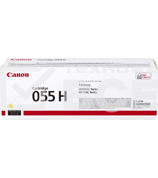 Картридж лазерный Canon 055 H Y (3017C002) желтый (5900 стр.) для Canon i-SENSYS серий MF740, LBP660