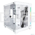 Компьютерный корпус Ginzzu V420 RGb подсветка, закаленное стекло 1*USB 3.0,1*USB 2.0, AU белый mATX, фото3