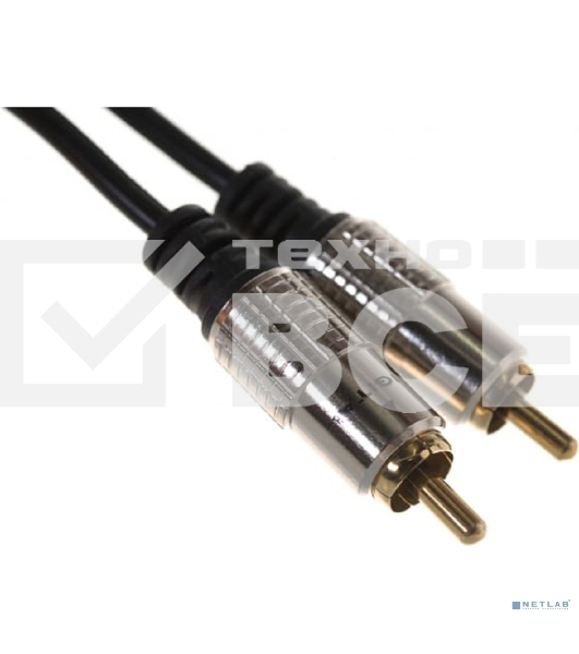 Шнур Стерео 3,5 мм - 2 RCA, длина 3 метра (GOLD-металл) Rexant