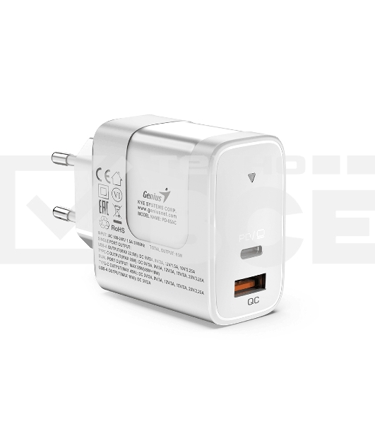 Зарядное устройство Genius PD-65AC, EU, 65W, белый