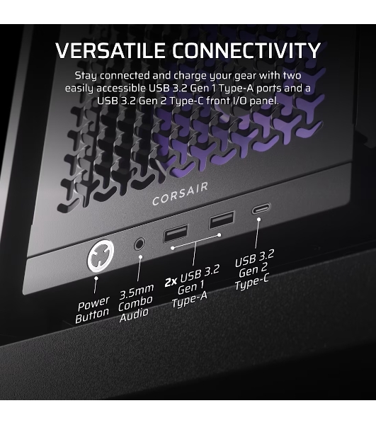 Корпус Corsair Frame 4000D RS ARGB Black, Midi-Tower, чёрный, 3 x 120 мм