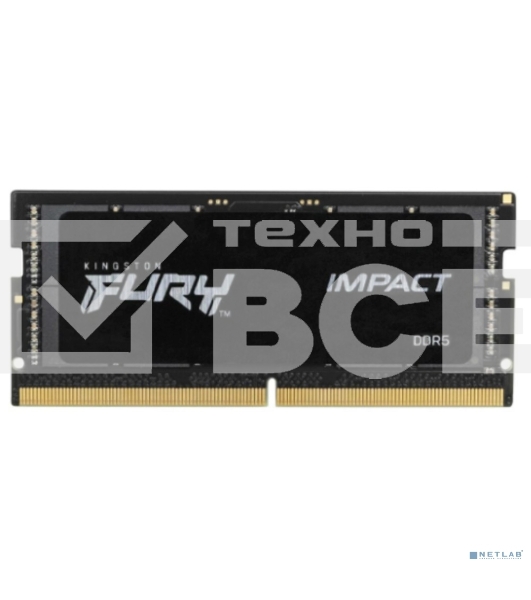 Оперативная память Kingston Fury Impact, DDR5, 32GB (1x32GB), 5600MHz, CL40, SO-DIMM