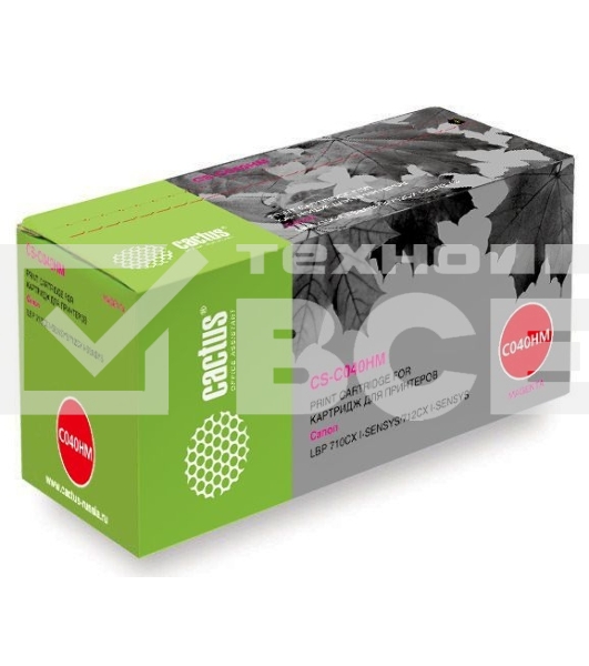 Картридж лазерный Cactus CS-C040HM пурпурный (10000 стр.) для Canon LBP 710CX I-SENSYS/712CX I-SENSYS