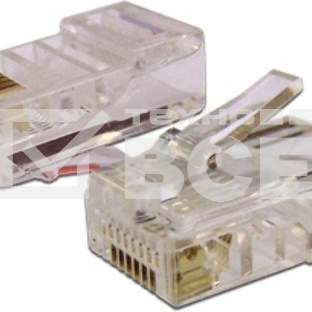 Коннектор RJ45 UTP 8P8C, универсальный, со вставкой, cat.5e, 100 шт.