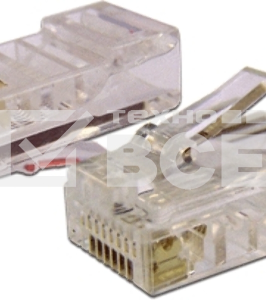 Коннектор RJ45 UTP 8P8C, универсальный, со вставкой, cat.5e, 100 шт.