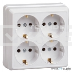 Розетка Iek ERO41-K01-16-DC РС24-3-ОБ 4местн. с з/к 16А откр.уст. ОКТАВА (белый), фото2