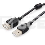 Кабель Cablexpert USB2.0 Pro CCF2-USB2-AMAF-6, AM/AF, 1.8м, экран, 2феррит.кольца, черный, пакет, фото4