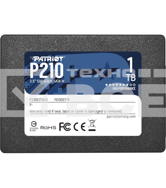 Накопитель SSD Patriot P210, 1TB, SATA III, 2.5