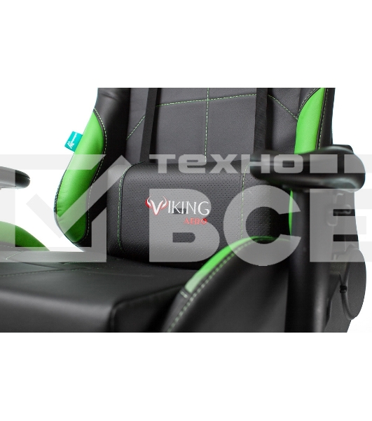 Кресло игровое Бюрократ VIKING 5 AERO LGREEN черный/салатовый искусственная кожа