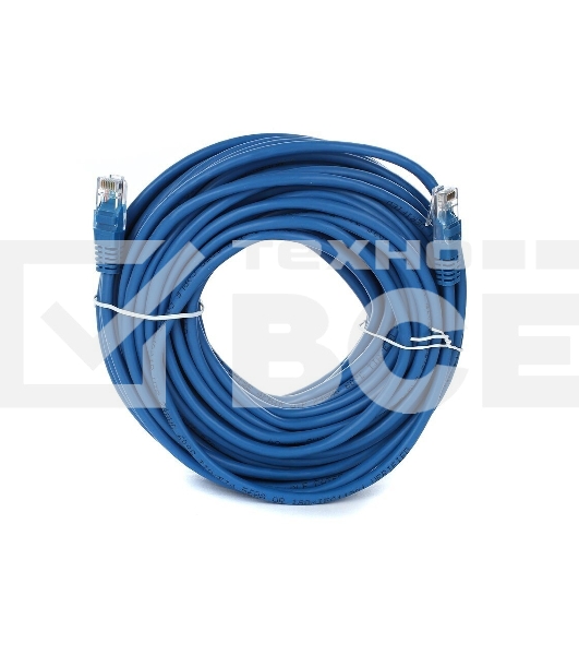 Патчкорд литой 'Aopen' UTP кат.5е 20м синий 