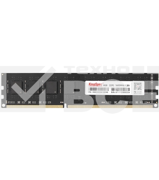 Оперативная память KingSpec, DDR3L, 8GB (1x8 GB), 1600 MHz, CL11