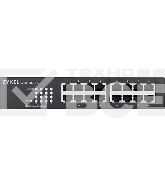 Коммутатор Zyxel GS1100-16-EU0103F 16G неуправляемый