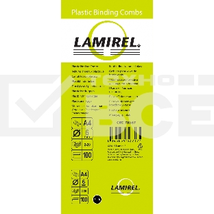 Пружины для переплета пластиковые Lamirel LA-7866702 6мм черный 100 шт
