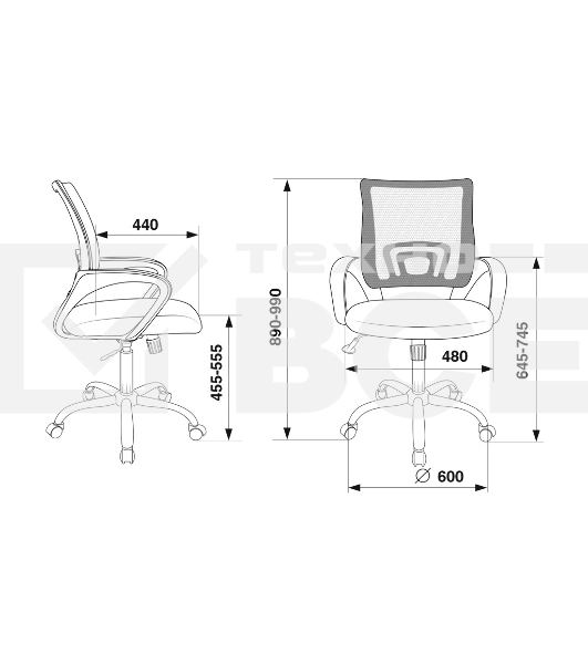Кресло компьютерное Бюрократ CH-695N/SL/BL/TW-11 спинка сетка синий TW-05, сиденье черный TW-11, крестовина хром