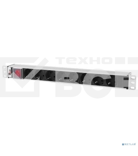 Блок розеток Rem-10 с выкл., 8 Sсhuko, 10 A, алюм., 19