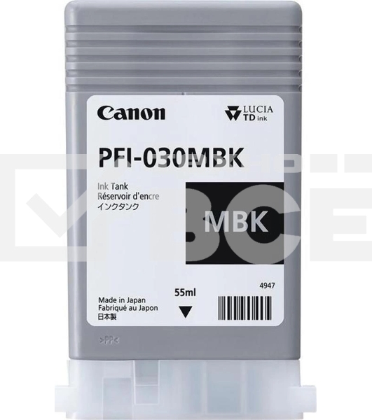 Картридж струйный CANON Pigment Ink PFI-030 Matte черный (TM240/TM340) 55ml