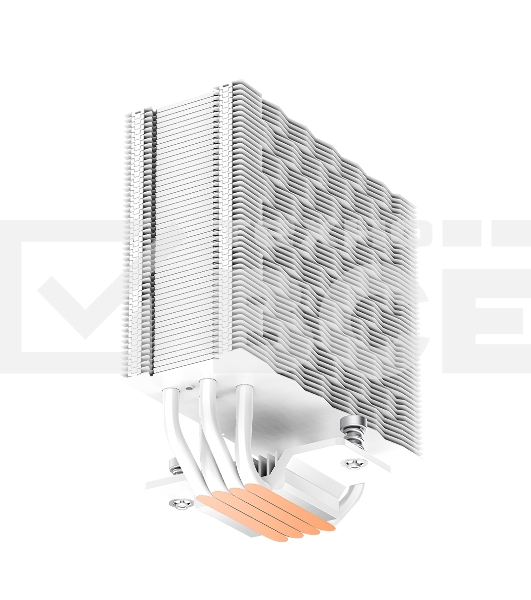 Кулер для процессора PCCooler RZ400 V2 WH (230W, 4-pin PWM, 155mm, Al/Cu, 4x6mm, 1x120mm, 86.73CFM, 32dBA, 2200RPM, S: 1851/1700/1200/115X, AM5/AM4, black)
