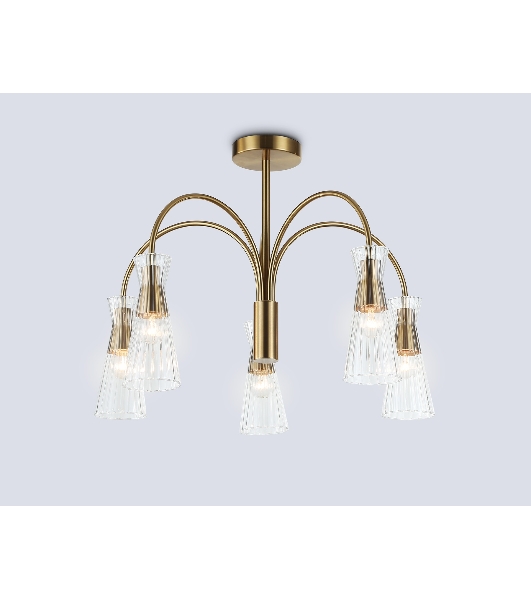 Люстра Ambrella light LH55701/5 BS/CL латунь/прозрачный E14*5 max 40W D600*440