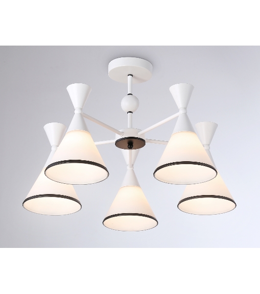 Светильник Ambrella light TR3165/5 WH/BK белый/черный E27/5 max 60W D580*380
