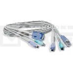 Кабель КВМ 1.8м Переключатель KVM TRENDNet TK-C06, папа-папа {клав.(PS/2),мышь (PS/2), DB15 п, 1.8 m}, фото 1