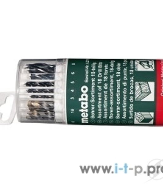 Набор 18 сверел Metabo 627190000 (камень,мет,дер 3-10 мм) пласт.кор
