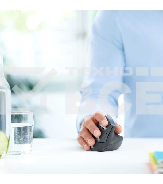 Мышь беспроводная/проводная Logitech MX Vertical графитовый, 4000 dpi, радиоканал, Bluetooth, USB, кнопки - 6