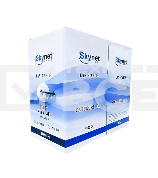 Кабель SkyNet Premium FTP indoor 4x2x0,51, медный, FLUKE TEST, кат.5e, однож., 305 м, box, серый