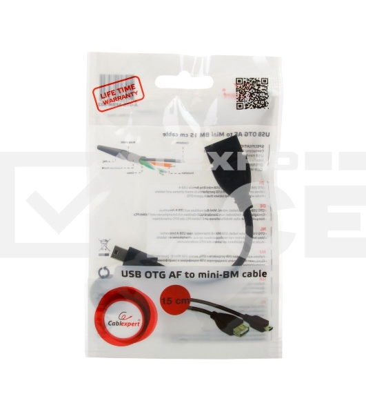 Кабель Gembird/Cablexpert A-OTG-AFBM-002 AF/Mini-BM, 0.15м, пакет