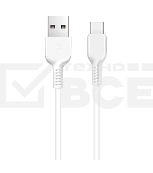 Кабель USB 2.0 hoco X13, AM/Type-C M, белый, 1м