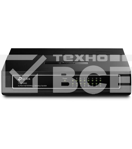 Коммутатор TP-Link SMB TL-SF1016D Коммутатор 16-port 10/100M Desktop Switch, 16 10/100M RJ45 ports, Plastic case