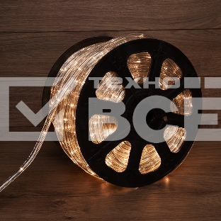 Дюралайт LED, свечение с динамикой (3W) - ТЕПЛЫЙ БЕЛЫЙ, 24 LED/м, бухта 100м