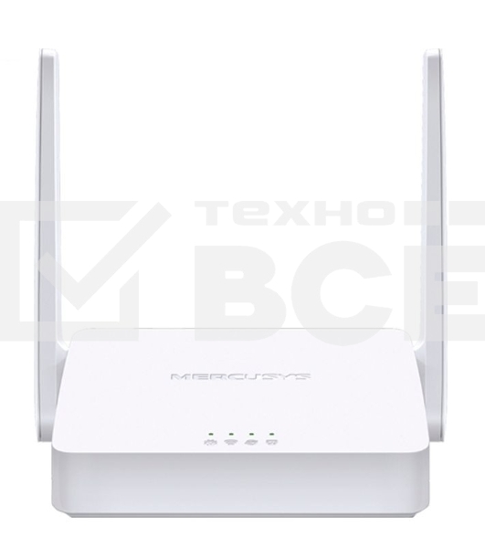 Роутер Mercusys 300Mbps Multi-Mode Wireless N Router, 2× Fixed External Antennas, 2× 10/100 Mbps LAN Ports, 1× 10/100 Mbps WAN Port, FEATURE: Access Point Mode, WPS/Reset Button, IPTV, IPv6, Beamforming, MU-MIMO, Parental Controls, Guest Network