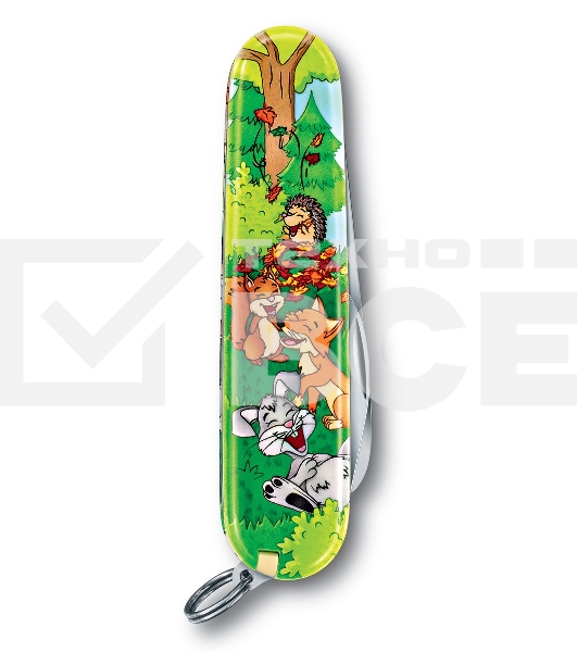 Нож перочинный Victorinox My First Victorinox Rabbit Edition (0.2373.E2) 84мм 9функций зеленый/рисунок карт.коробка