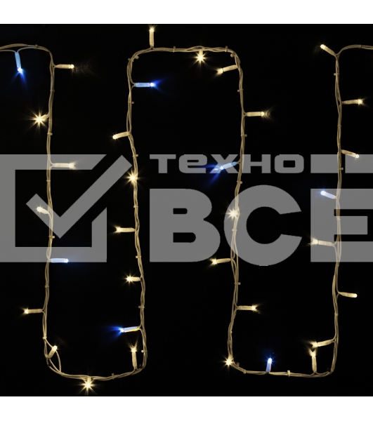 Гирлянда модульная «Дюраплей LED» 20 м, 200 LED, белый каучук, мерцающий Flashing (каждый 5-й диод) свечение теплое белое