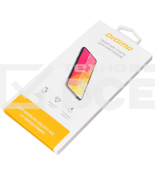 Защитное стекло для экрана Digma DGG2SAA22A для Samsung Galaxy A22 2.5D 1шт.
