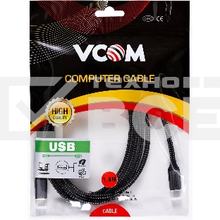Кабель VCOM USB3.2 Gen2X2, CM->CM, 20Gbs, 100WT, 4KX60Hz, All shell, 1.8m