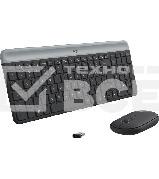 Клавиатура + мышь Logitech MK470 клав:черный/серый мышь:черный USB беспроводная slim (920-009204)