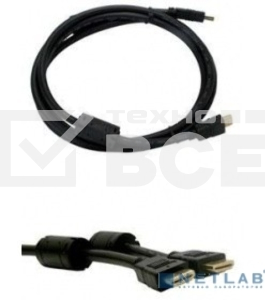 Кабель аудио-видео Buro HDMI (m)/HDMI (m) 1.8м. феррит.кольца черный