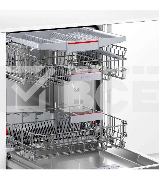 Встраиваемая посудомоечная машина Bosch SMV4EVX01E загрузка на 14 комплектов посуды, электронное управление, 6 программ, 59.8x55x81.5 см, нержавеющая сталь цвет, сушка: с открыванием дверцы/с теплообменником, индикация на полу: луч