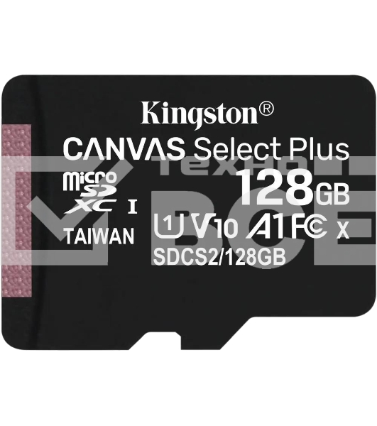 Флеш карта Kingston 128GB micSDXC Canvas Select Plus 100R A1 C10 Single Pack w/o ADP EAN: 740617299076
