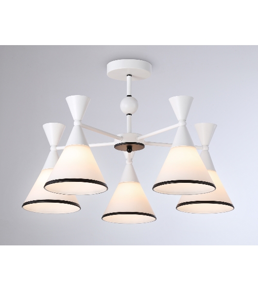 Светильник Ambrella light TR3165/5 WH/BK белый/черный E27/5 max 60W D580*380