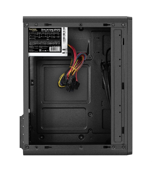 Корпус ExeGate BAA-503-AAA350, Mini-Tower, чёрный, 1 x 80/90 мм, БП 350 Вт