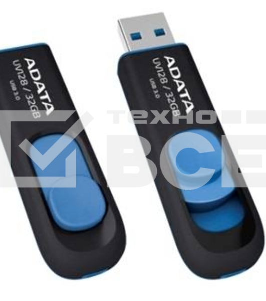 Флеш диск 128GB ADATA UV128, USB 3.0, черный/синий