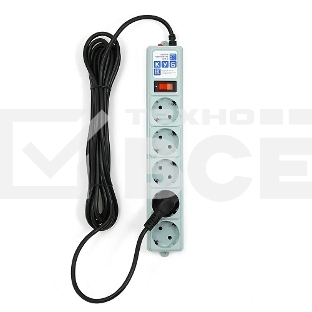 Фильтр-удлинитель Power Cube B 5,0 м 5 розеток (серый) 10А/2,2 кВт