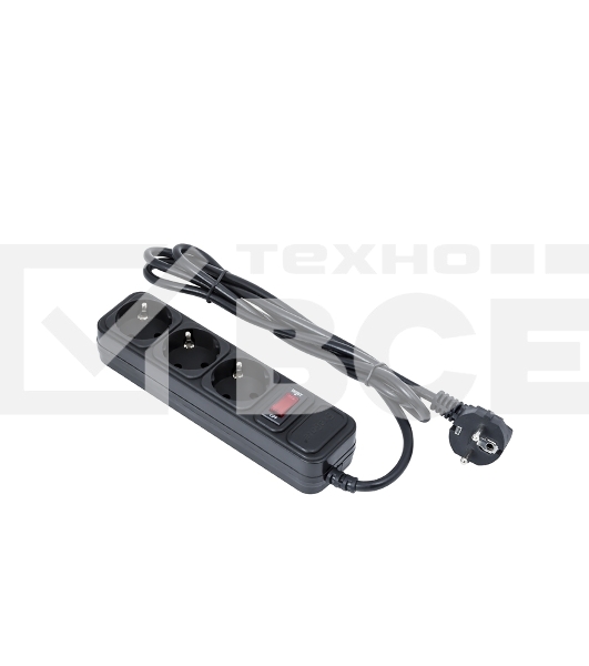Сетевой фильтр ExeGate EX221179RUS SP-3-3B (3 розетки, 3м, евровилка, черный)