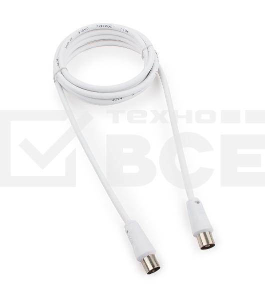 Кабель телевизионный Cablexpert CCV-515-W, Coaxial M/F, белый, 1.8м