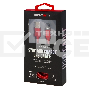 Кабель Crown USB - microUSB CMCU-3072M red