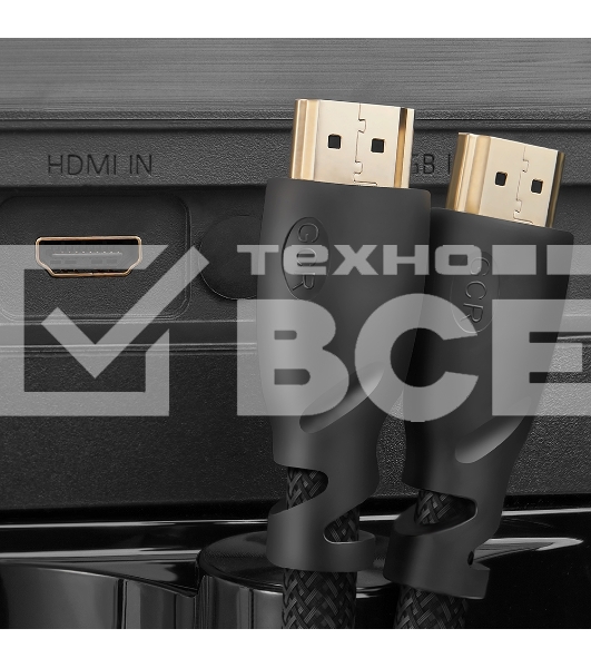 Кабель Greenconnect 3.0m HDMI версия 2.0, HDR 4:2:2, Ultra HD, 4K 60 fps 60Hz/5K*30Hz, 3D, AUDIO, 18.0 Гбит/с, 28/28 AWG, OD7.3мм, тройной экран, черный нейлон, GCR-HM811-3.0m
